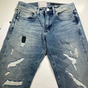 Armani Exchange Jeans Slim Strait Leg NWT Light Wash Distressed Women’s Size 29